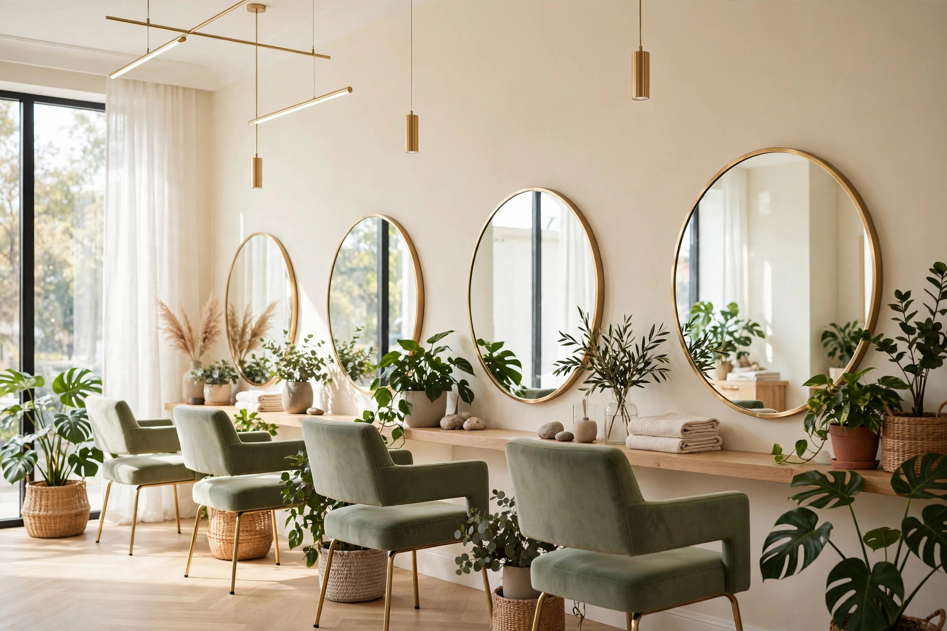 Bright, elegant interior of Northlight Salon